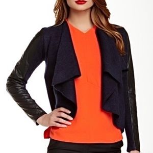Ted Baker Wool & Leather Open Cardigan